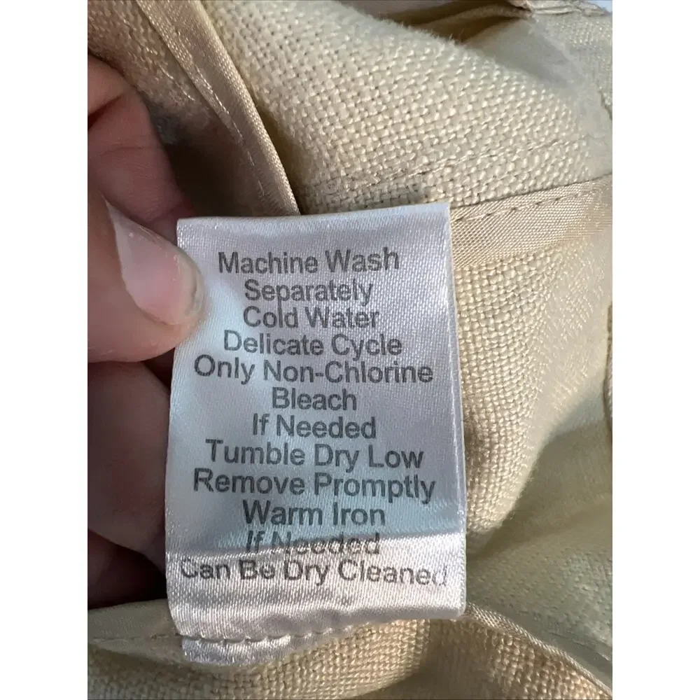 Cabi Tan 100% Linen One Button Academia blazer safari Jacket medium pleated #902 - Picture 8 of 11